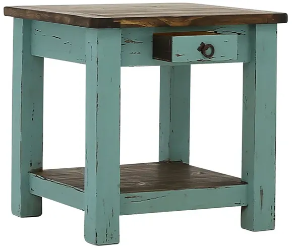 LAWMAN TURQUOISE ACCENT TABLE