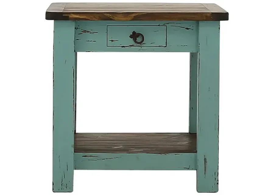 LAWMAN TURQUOISE ACCENT TABLE