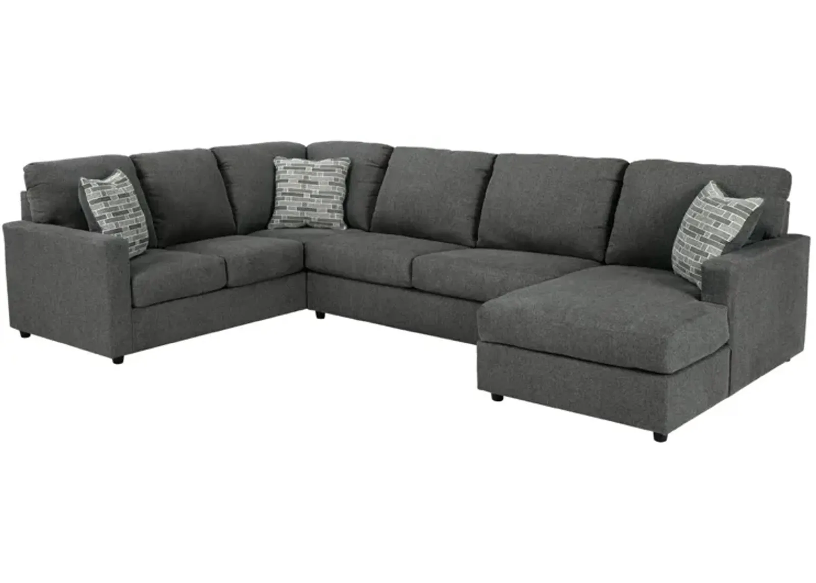 EDENFIELD CHARCOAL 3 PIECE SECTIONAL