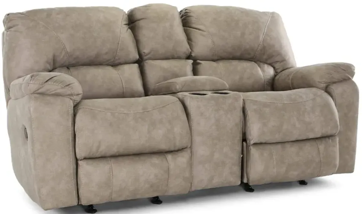 STETSON FOG RECLINING LOVESEAT WITH CONSOLE