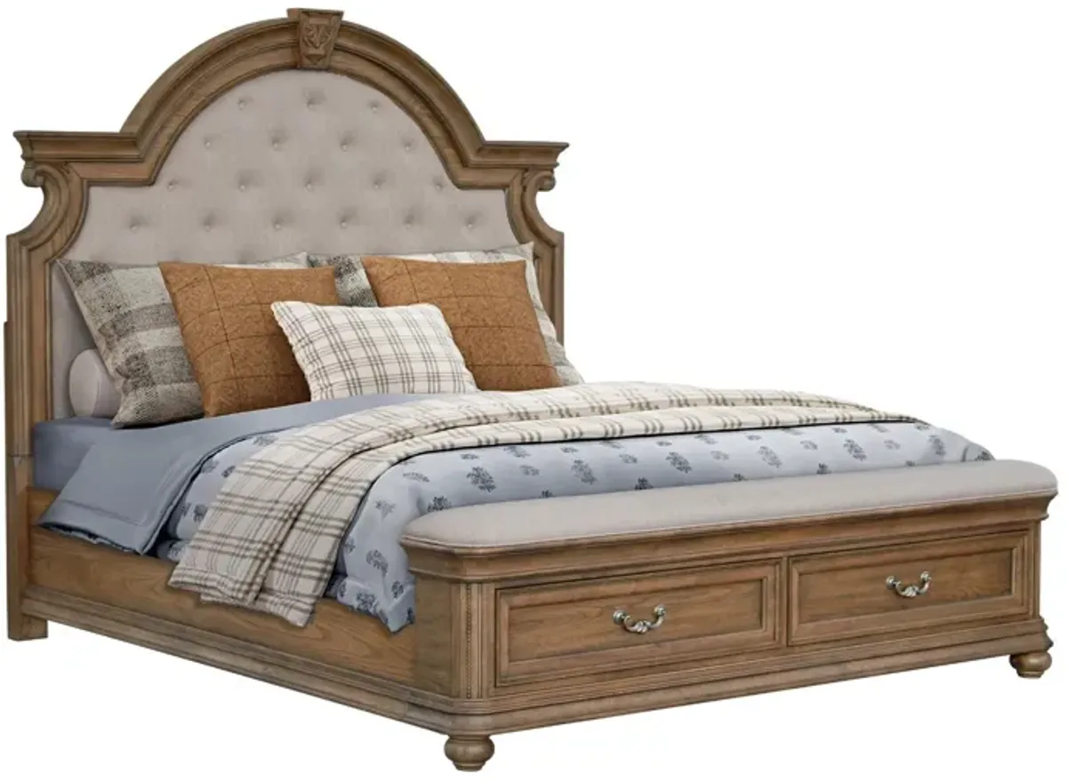 MALLORY LIGHT OAK KING BED