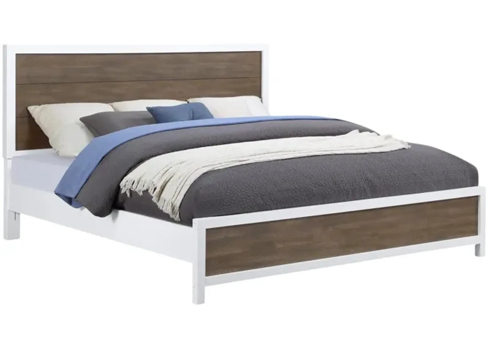 DAUGHTREY WHITE KING PANEL BED