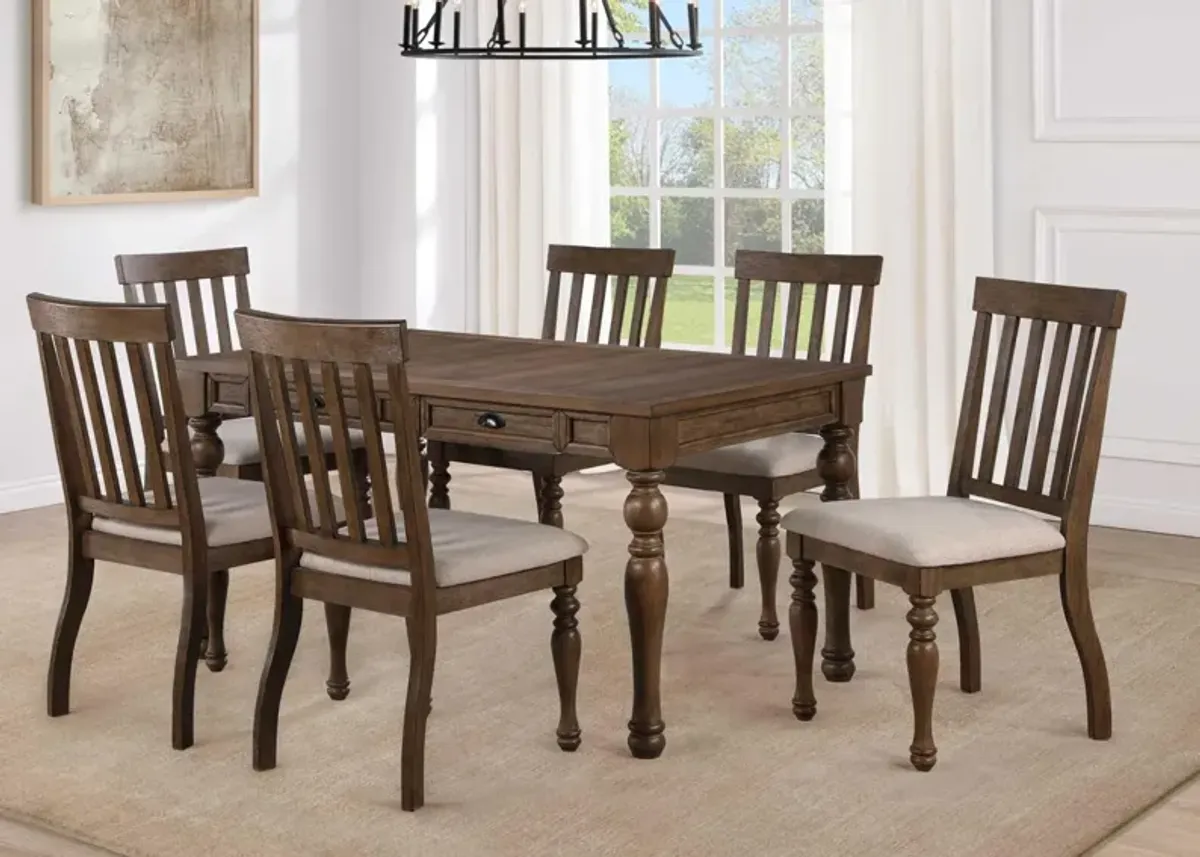 JOANNA BROWN 7 PIECE DINING SET