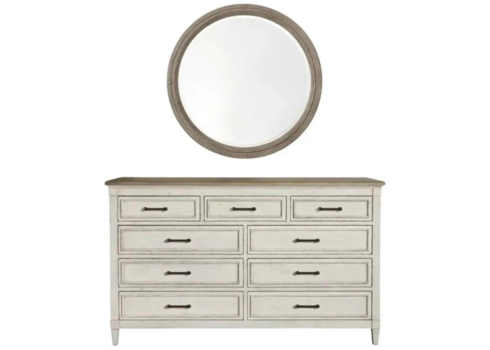 BELLA COTTAGE WOOD TOP DRESSER AND MIRROR