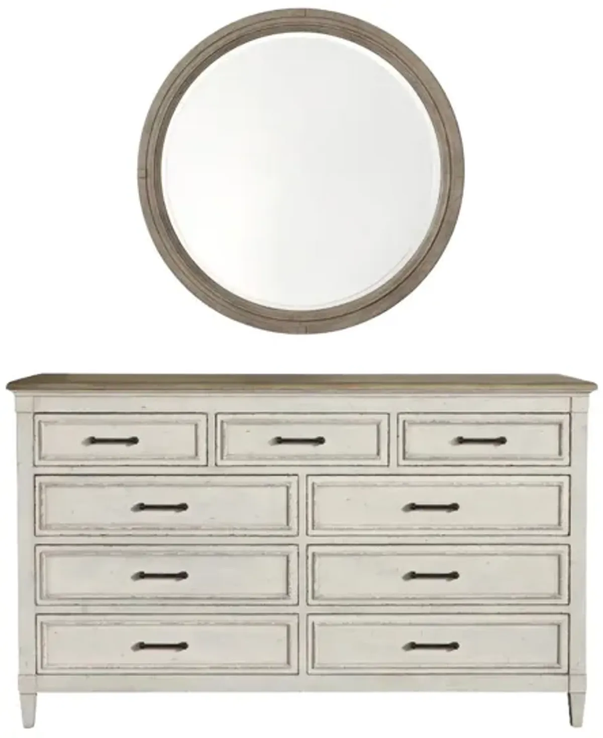 BELLA COTTAGE WOOD TOP DRESSER AND MIRROR