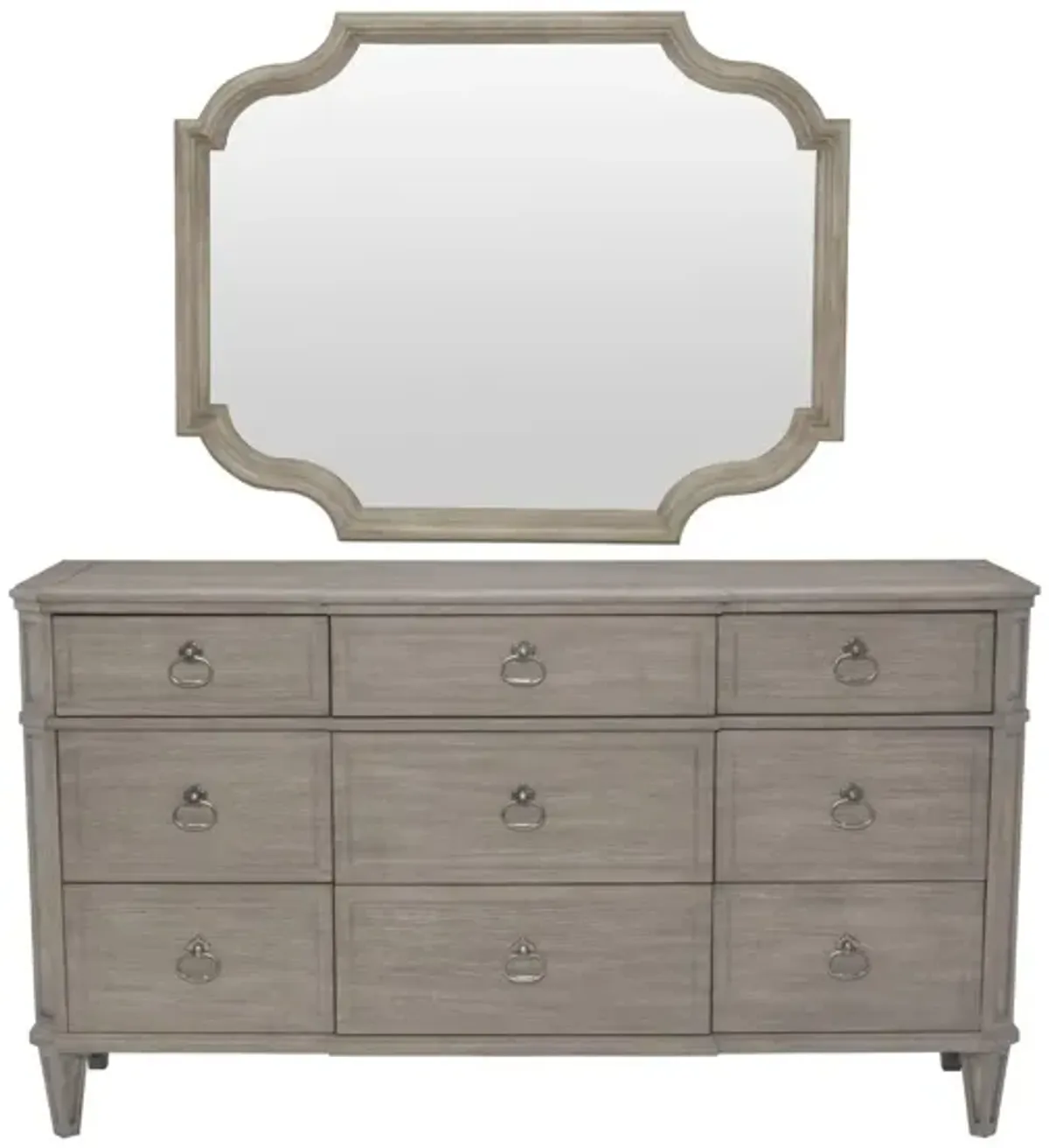 MARQUESA GRAY DRESSER AND MIRROR