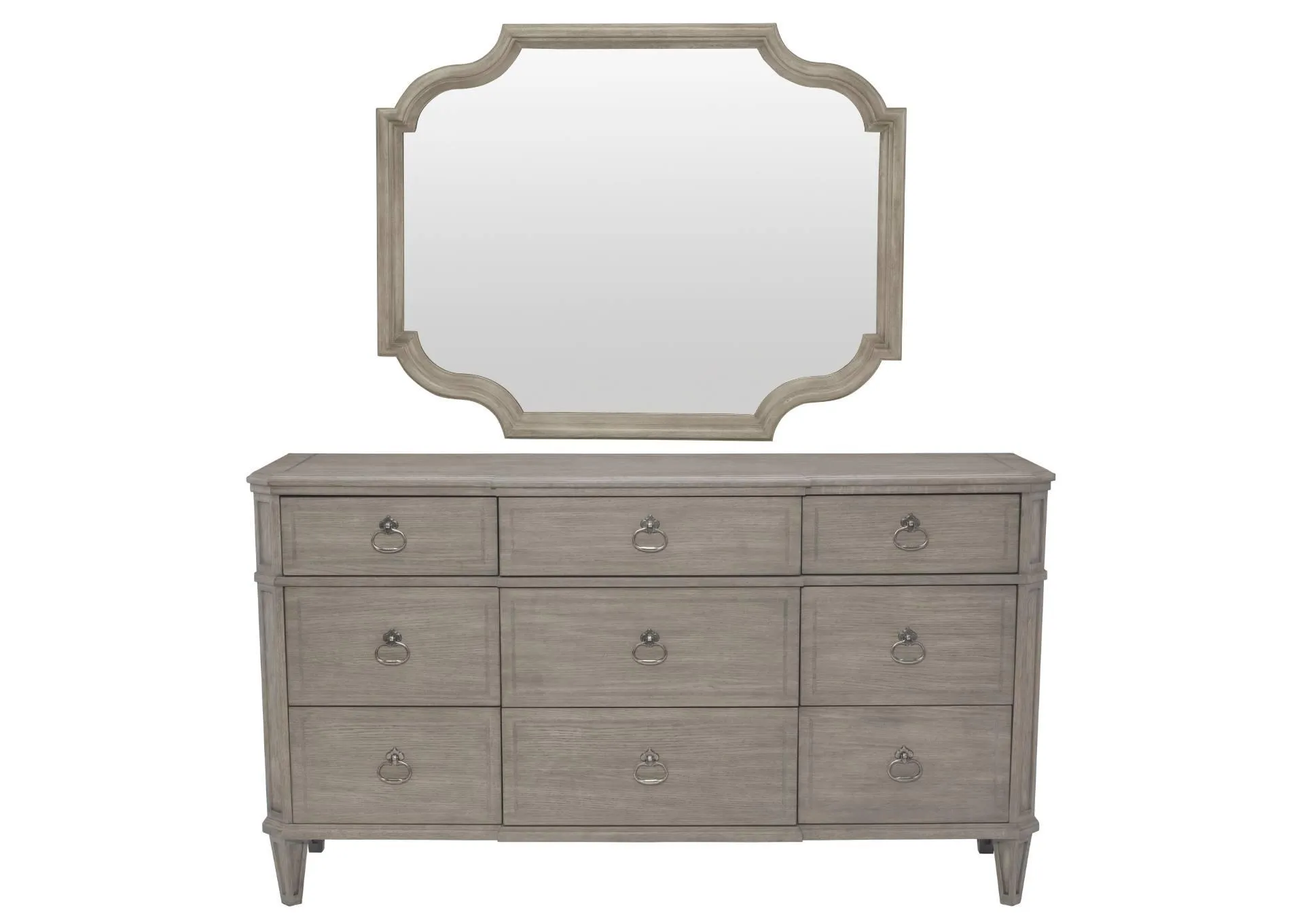 MARQUESA GRAY DRESSER AND MIRROR