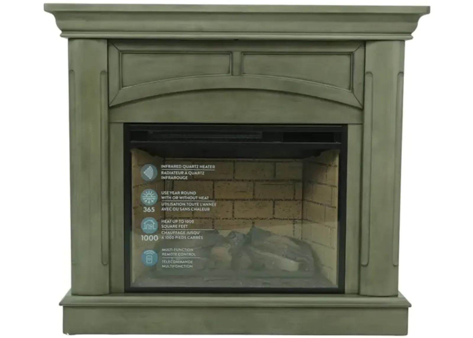 MILAN GRAY FIREPLACE WITH INSERT