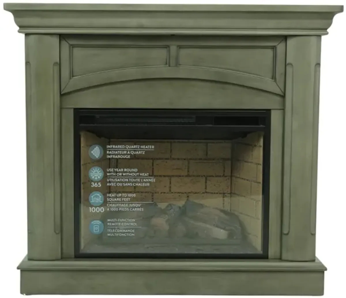 MILAN GRAY FIREPLACE WITH INSERT