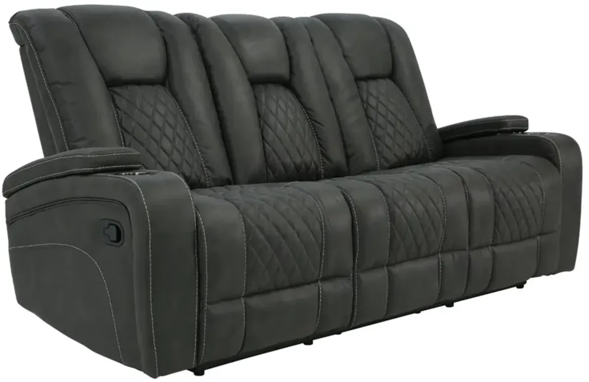 ABILENE GRANITE RECLINING SOFA WITH DROP DOWN TABLE