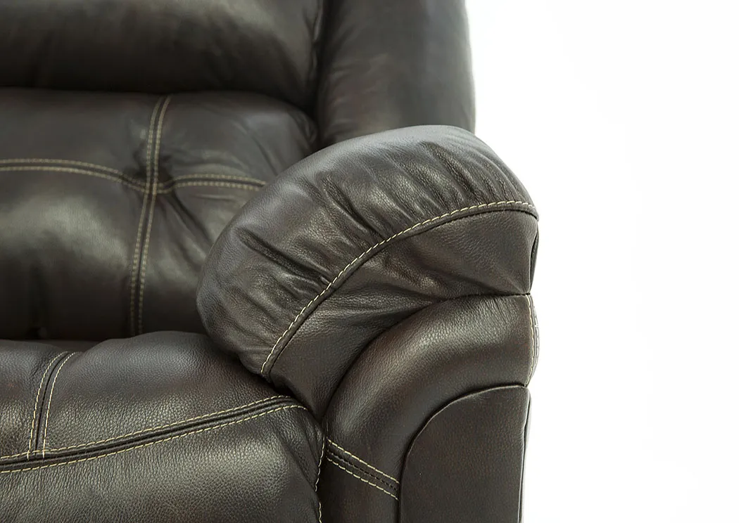 HUDSON CHOCOLATE LEATHER 1P POWER RECLINER