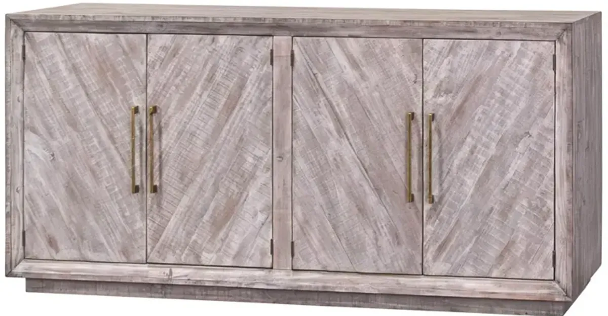 ASHBURY 4 DOOR FOSSIL GRAY CONSOLE