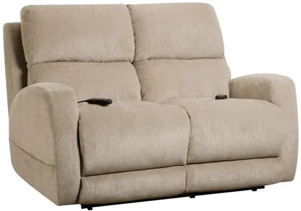 LANDRY BEIGE POWER RECLINING LOVESEAT