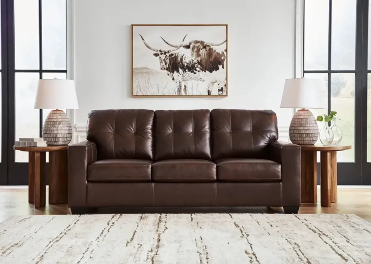 SANTORINE DARK BROWN LEATHER QUEEN SLEEPER