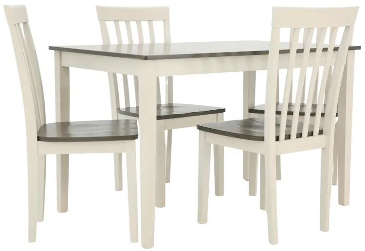 BRODY WHITE AND GREY 5 PIECE DINETTE SET