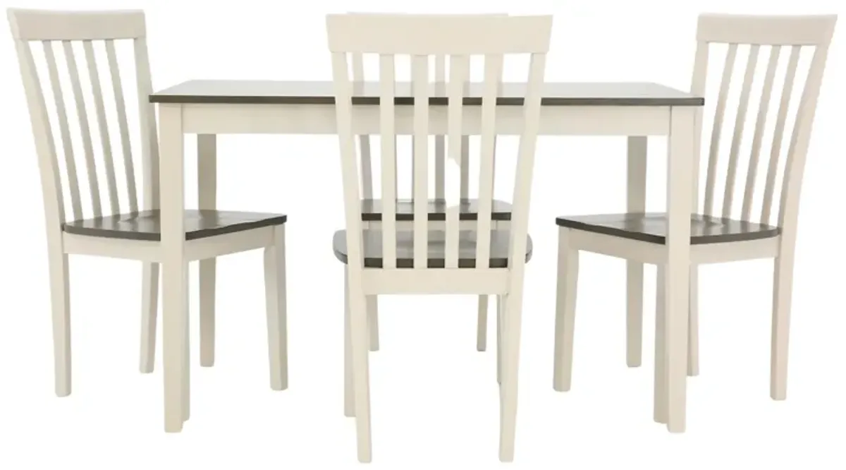 BRODY WHITE AND GREY 5 PIECE DINETTE SET