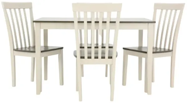 BRODY WHITE AND GREY 5 PIECE DINETTE SET