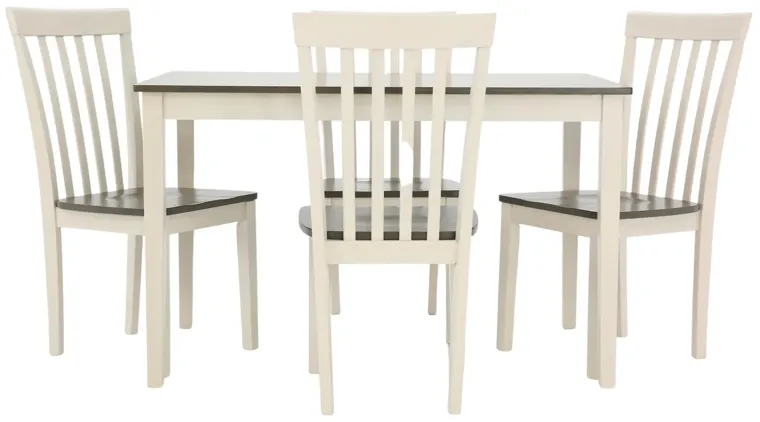 BRODY WHITE AND GREY 5 PIECE DINETTE SET