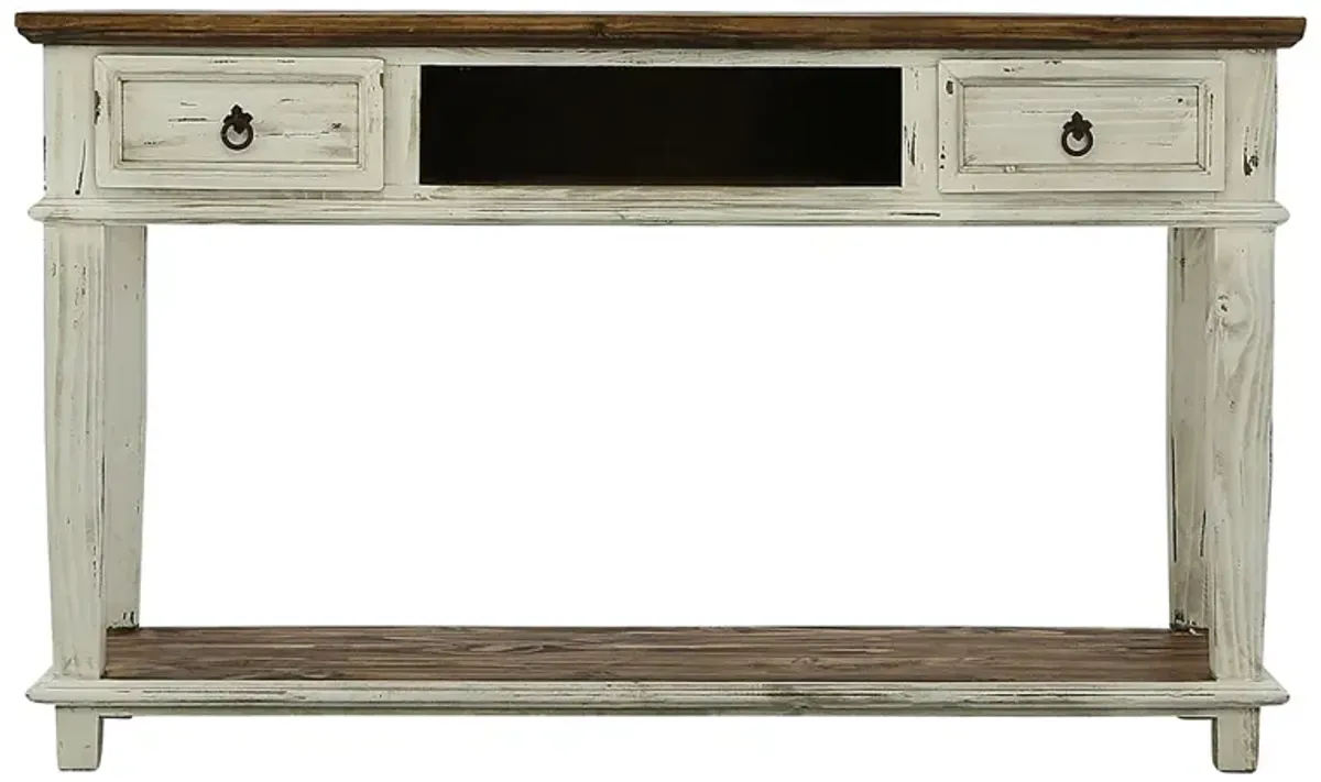 LAWMAN WHITE CONSOLE TABLE