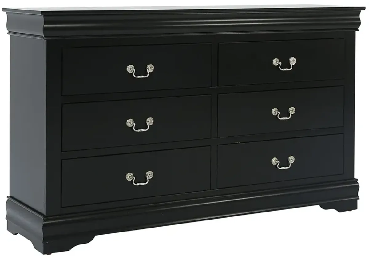 LOUIS PHILIP BLACK DRESSER