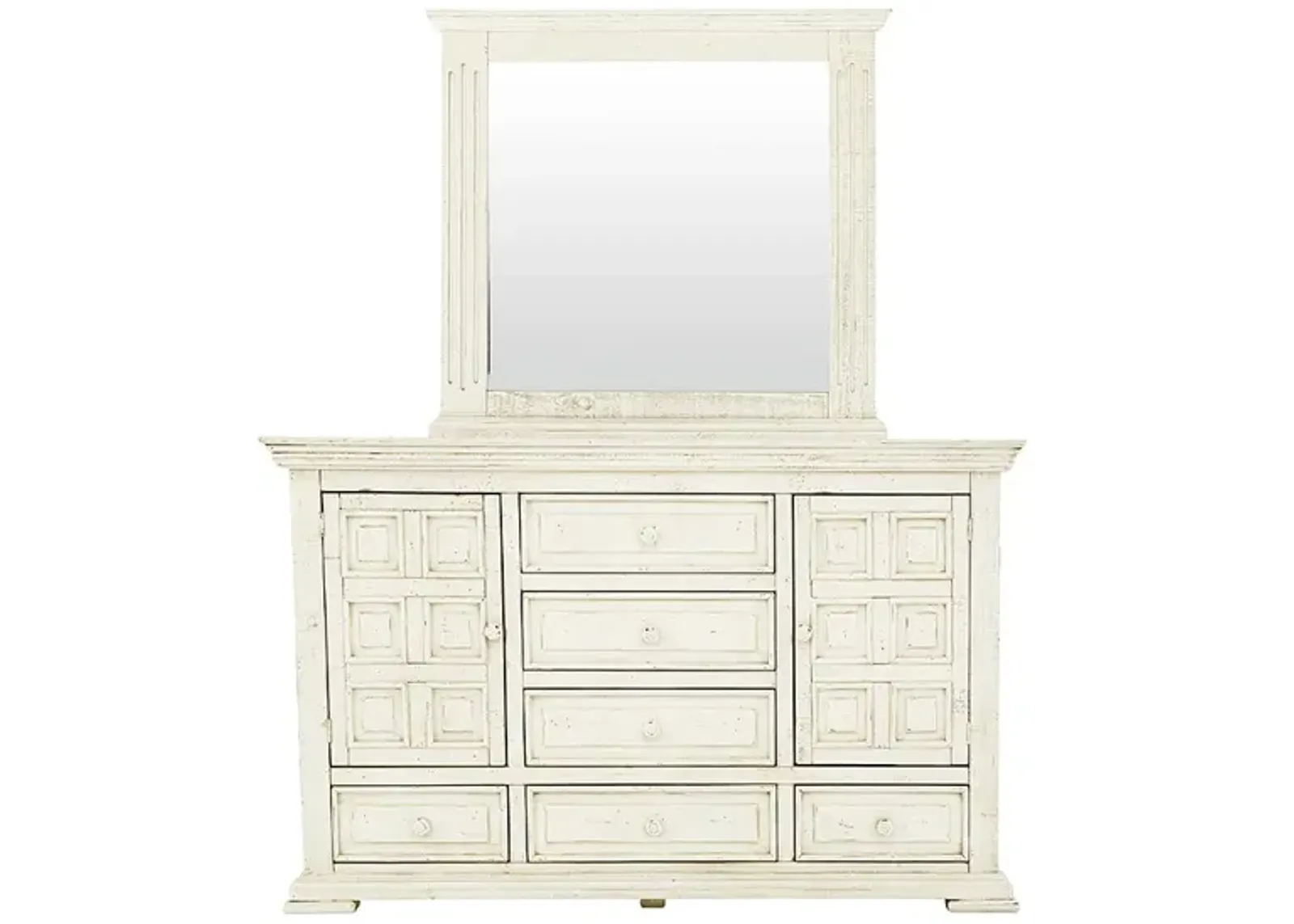 TERRA WHITE DRESSER AND MIRROR