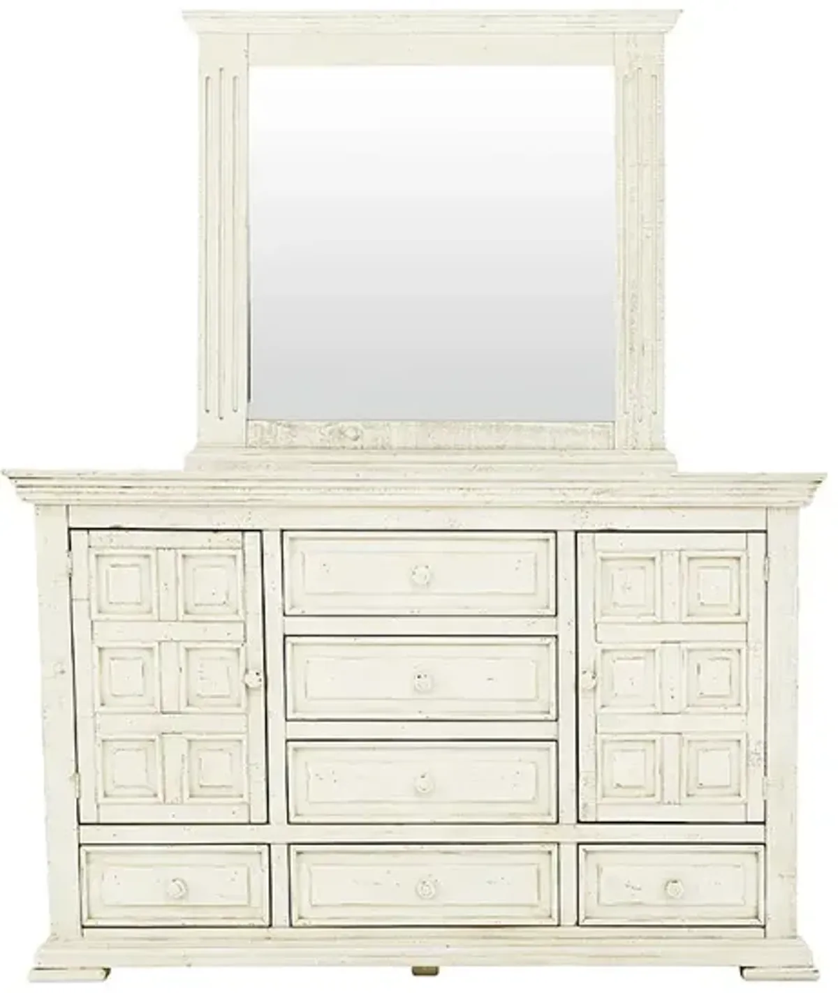 TERRA WHITE DRESSER AND MIRROR