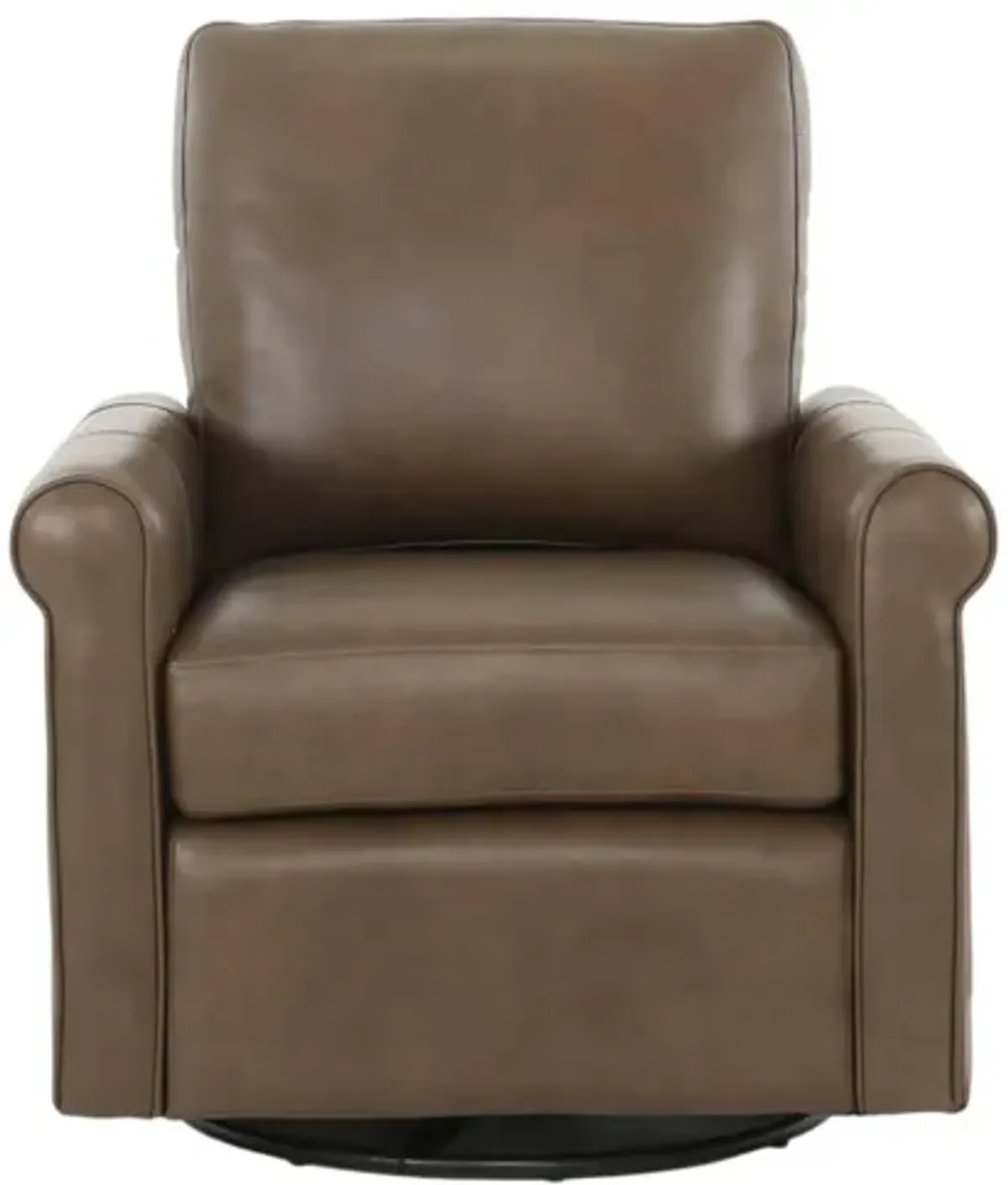 LUKE CHOCOLATE LEATHER SWIVEL GLIDE CHAIR