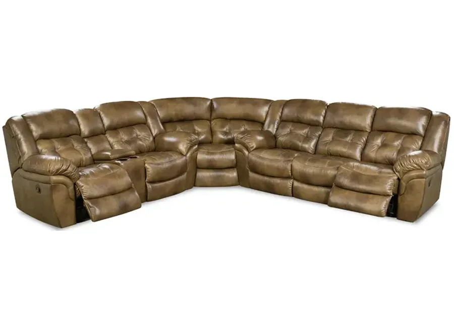 HUDSON SADDLE 3 PIECE LEATHER SECTIONAL