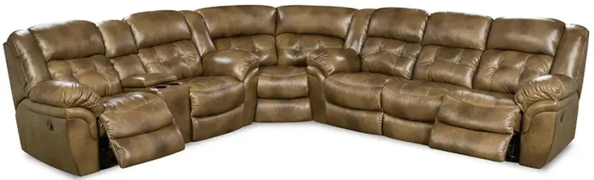 HUDSON SADDLE 3 PIECE LEATHER SECTIONAL