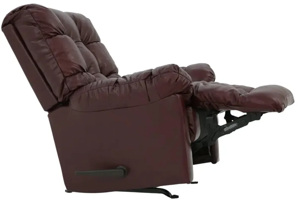 BROSMER BURGUNDY LEATHER RECLINER