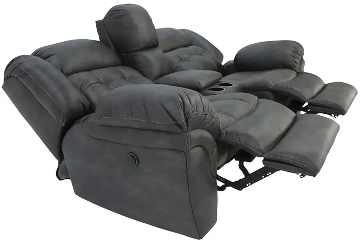 HAYGEN CHARCOAL 1P POWER LOVESEAT WITH CONSOLE