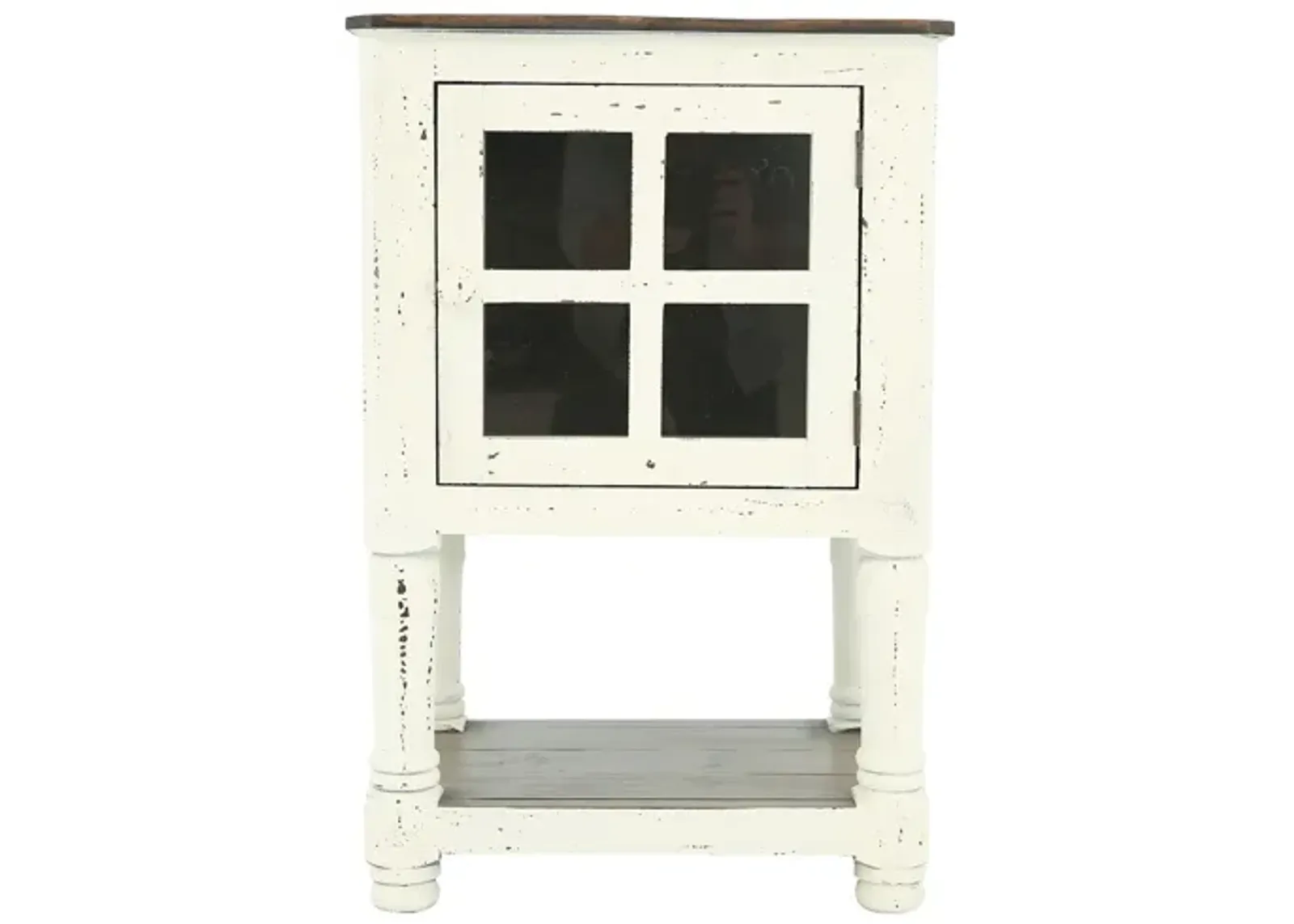 AUGUSTA WHITE/TOBACCO ACCENT TABLE