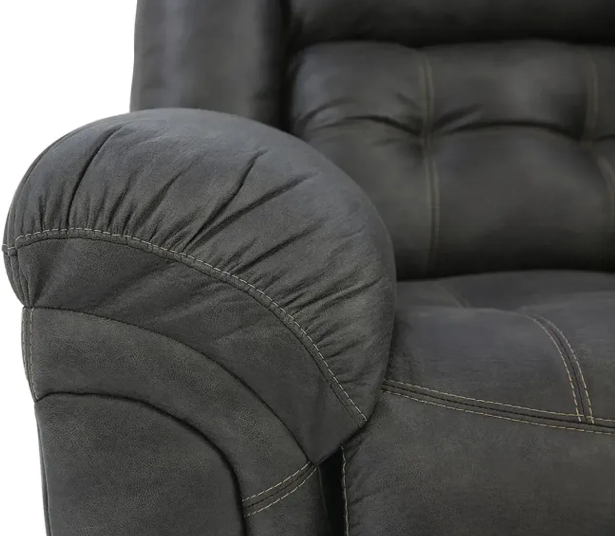 HAYGEN CHARCOAL RECLINING LOVESEAT WITH CONSOLE