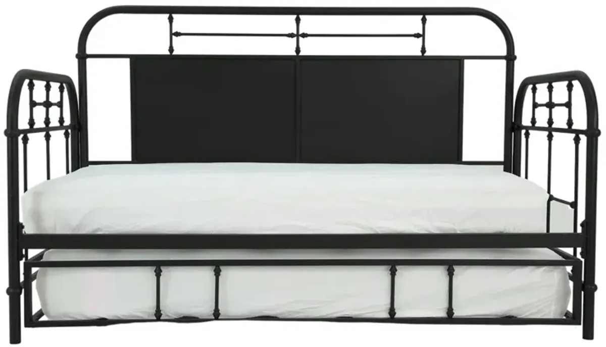 JOLENE VINTAGE BLACK DAYBED WITH TRUNDLE