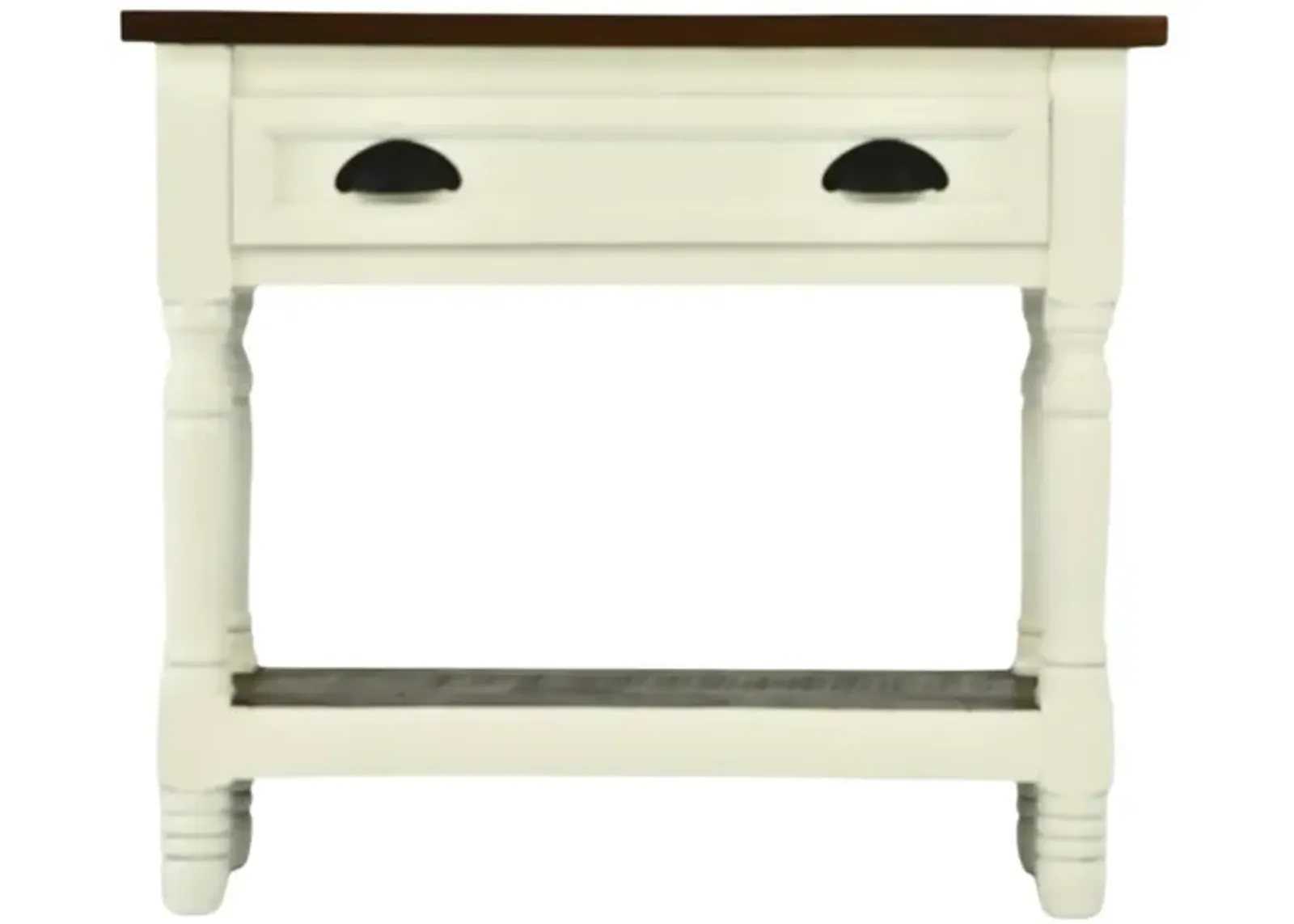 LENORA WHITE/TOBACCO ACCENT TABLE