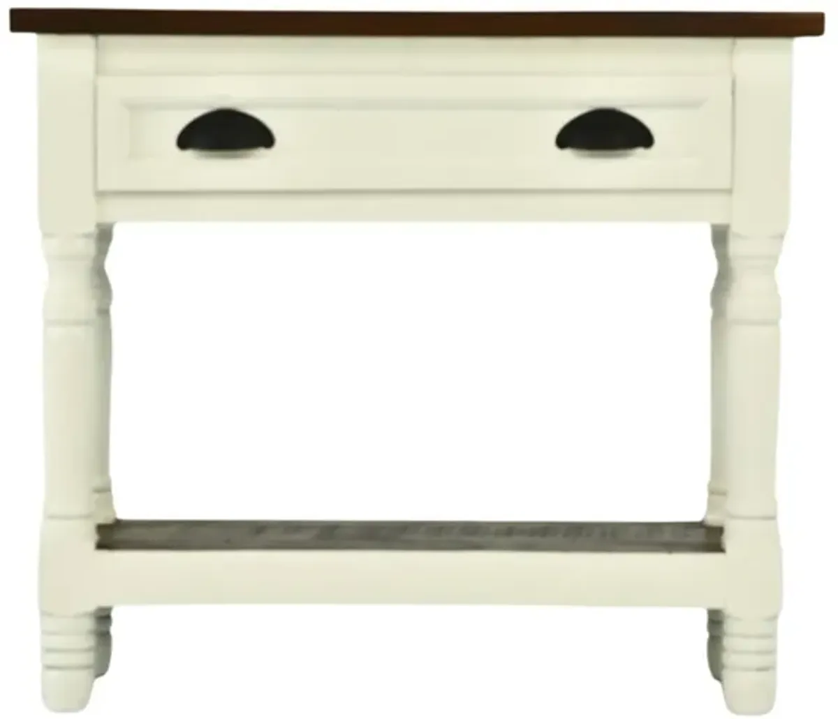 LENORA WHITE/TOBACCO ACCENT TABLE