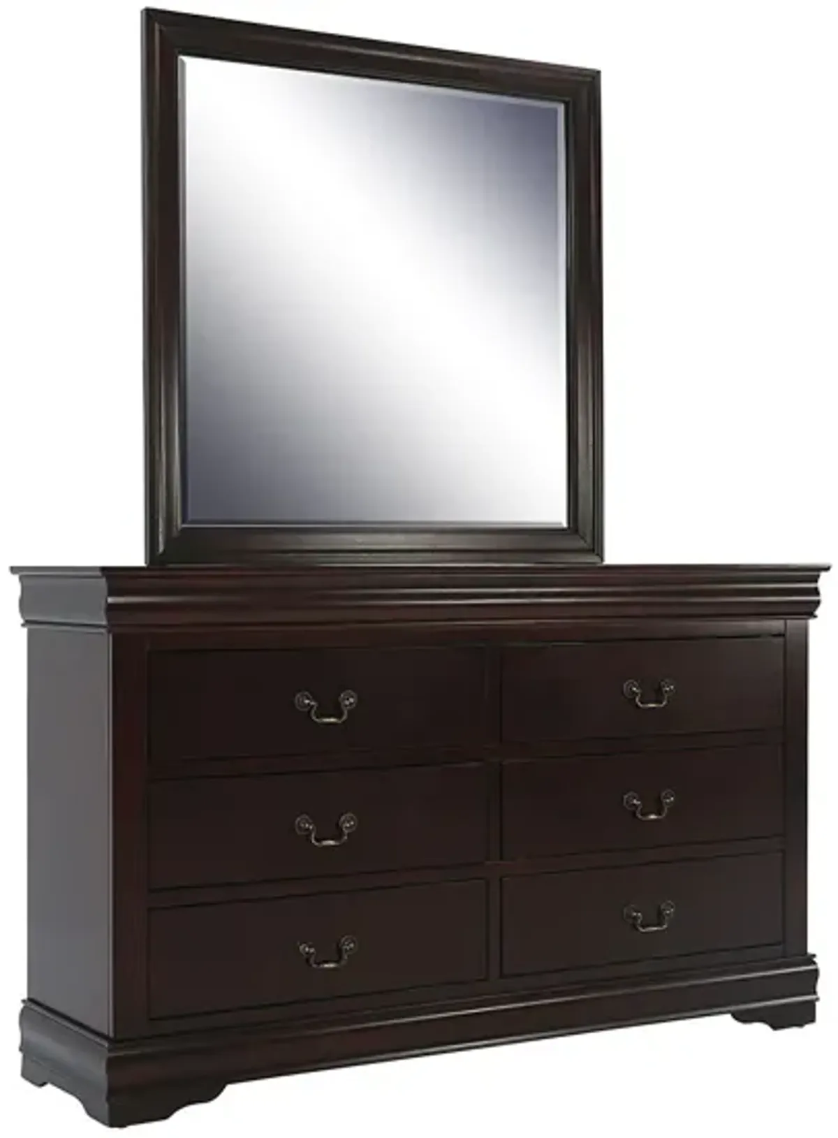 LOUIS PHILIP CHERRY DRESSER AND MIRROR