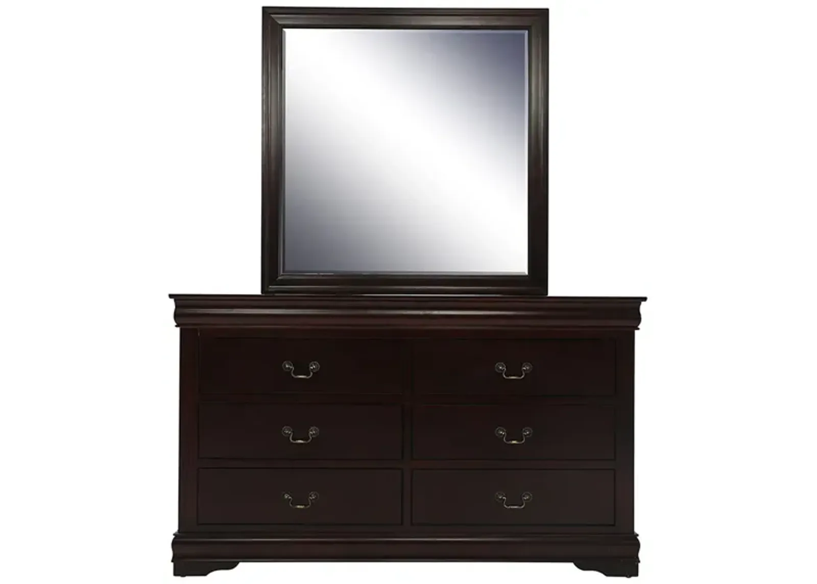 LOUIS PHILIP CHERRY DRESSER AND MIRROR