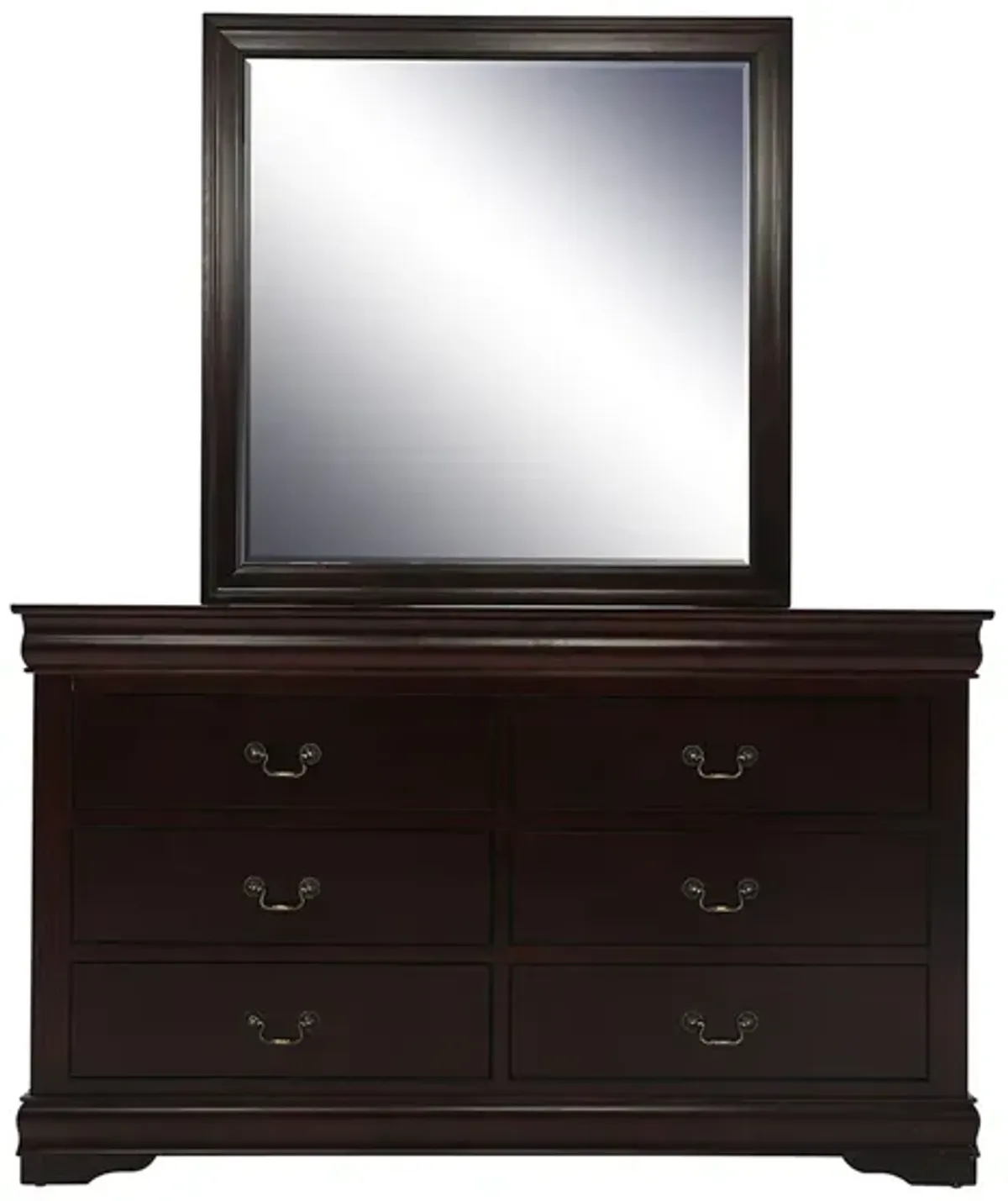 LOUIS PHILIP CHERRY DRESSER AND MIRROR