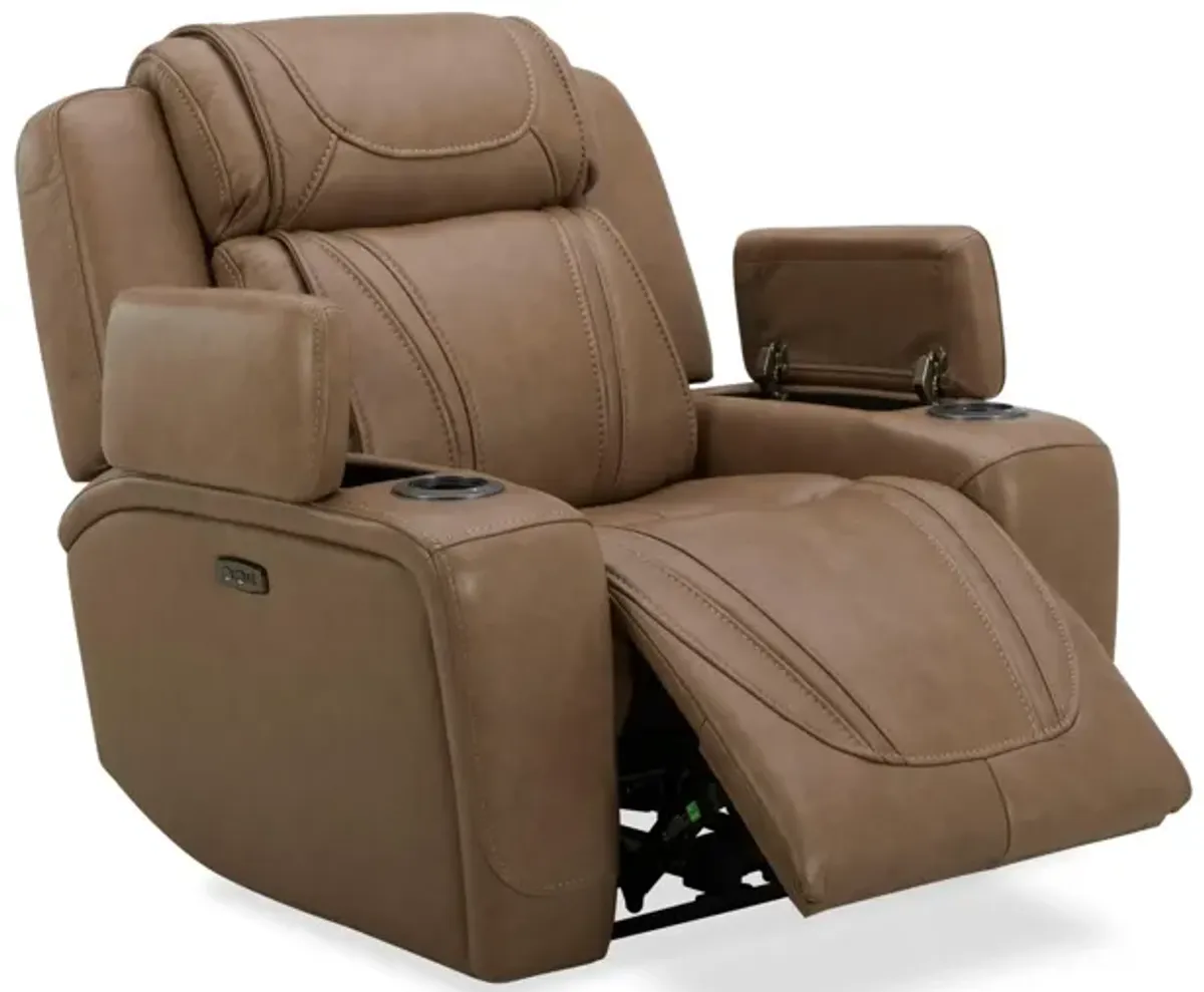 BOSTON SAND LEATHER POWER RECLINER