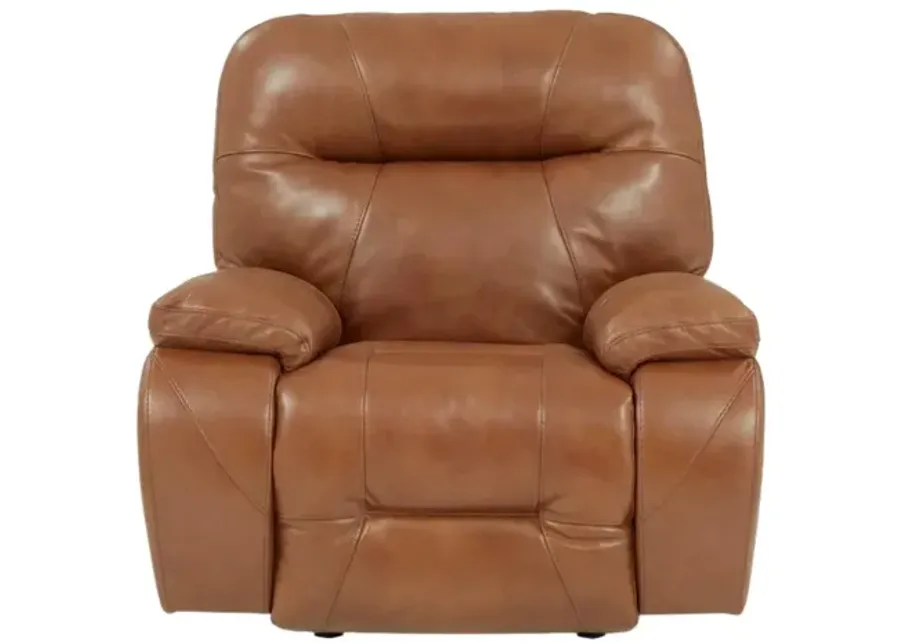 ARIAL COGNAC LEATHER 2P POWER ROCKER RECLINER