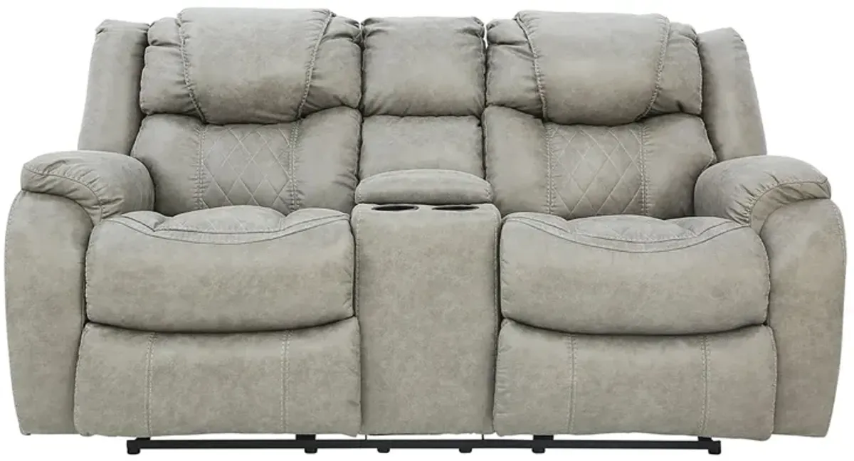 CASON MUSHROOM RECLINING LOVESEAT WITH CONSOLE