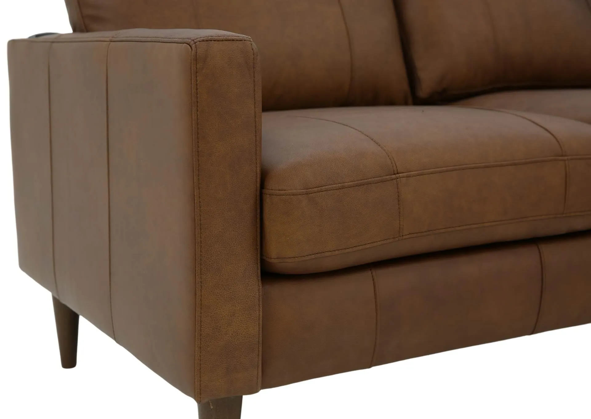 TRAFTON RUST LEATHER SECTIONAL