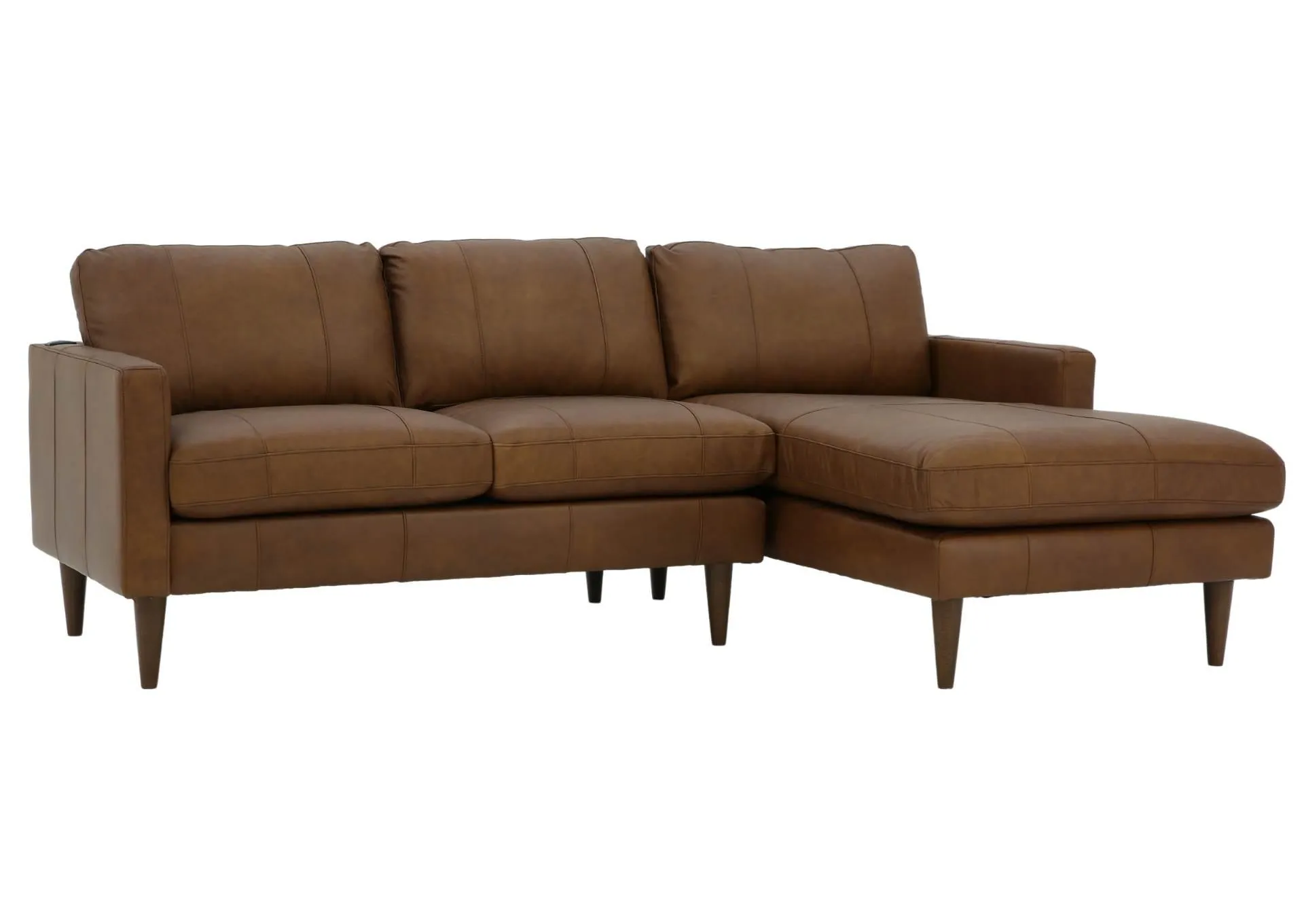 TRAFTON RUST LEATHER SECTIONAL