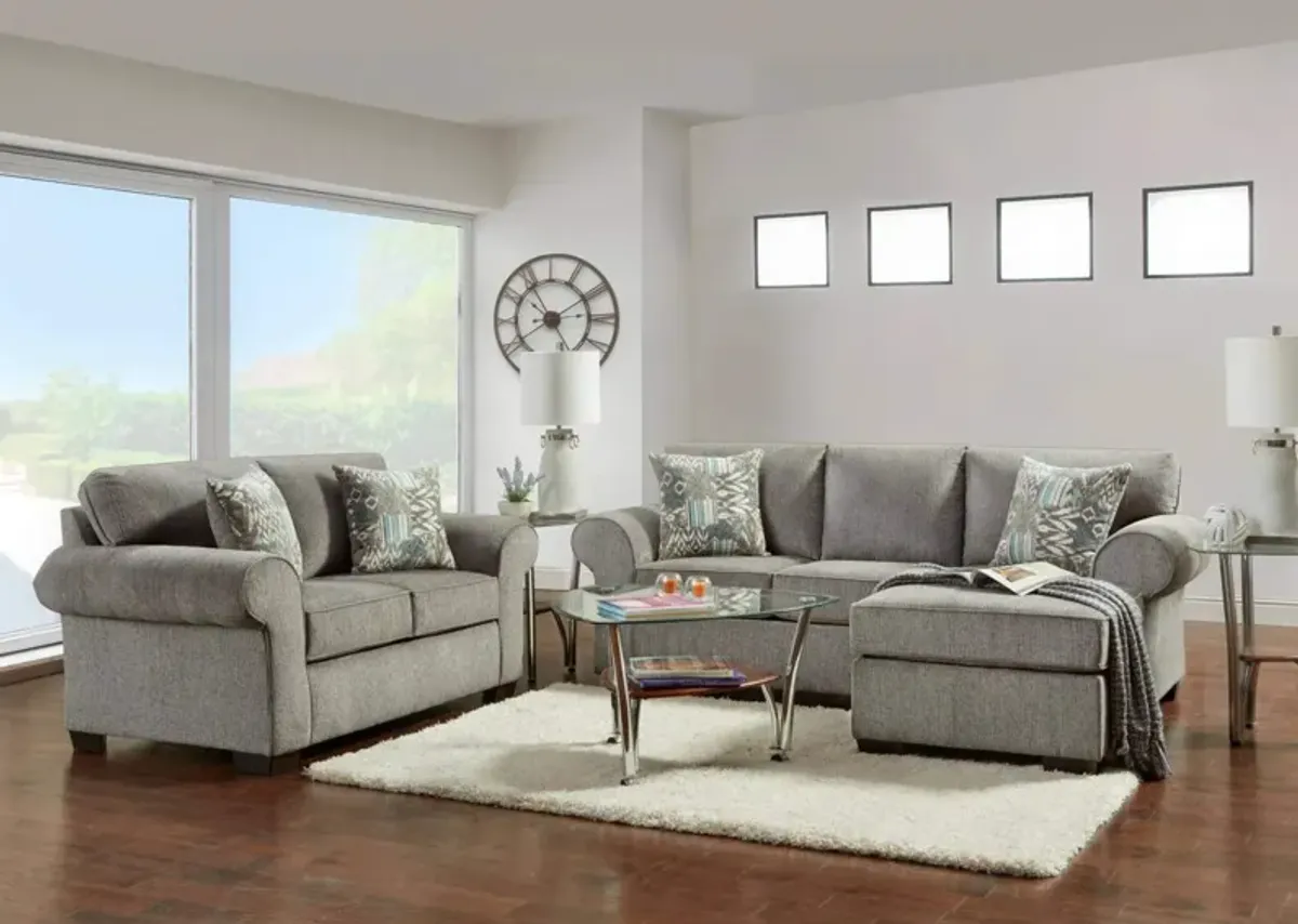 MARCEY NICKEL 2 PIECE SECTIONAL