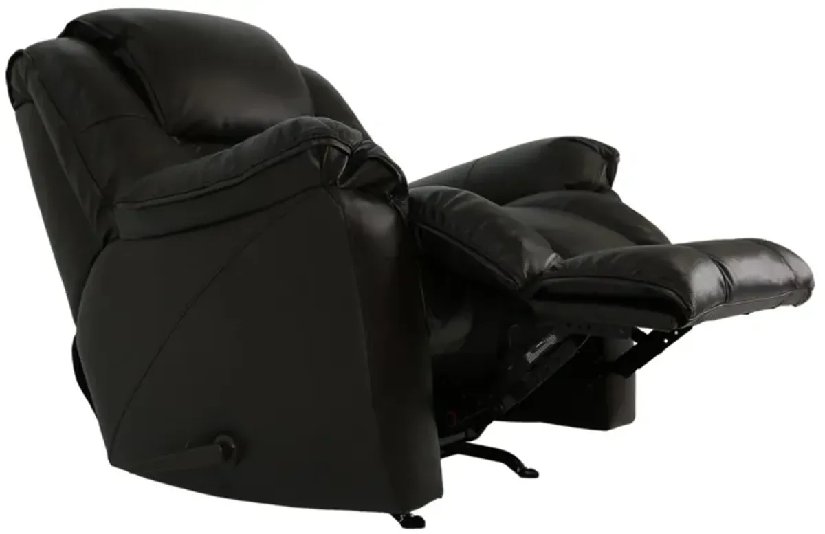 MUSTANG COFFEE LEATHER ROCKER RECLINER