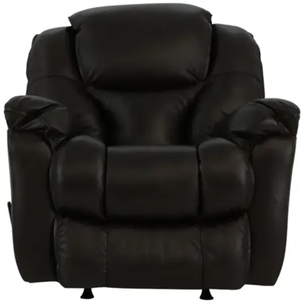 MUSTANG COFFEE LEATHER ROCKER RECLINER