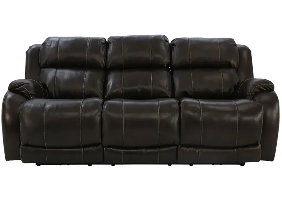 WESLEY WALNUT LEATHER POWER RECLINING SOFA