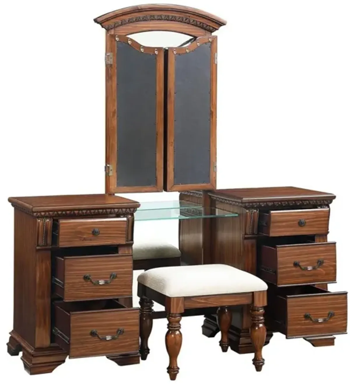 ISABELLA VANITY WITH MIRROR AND STOOL