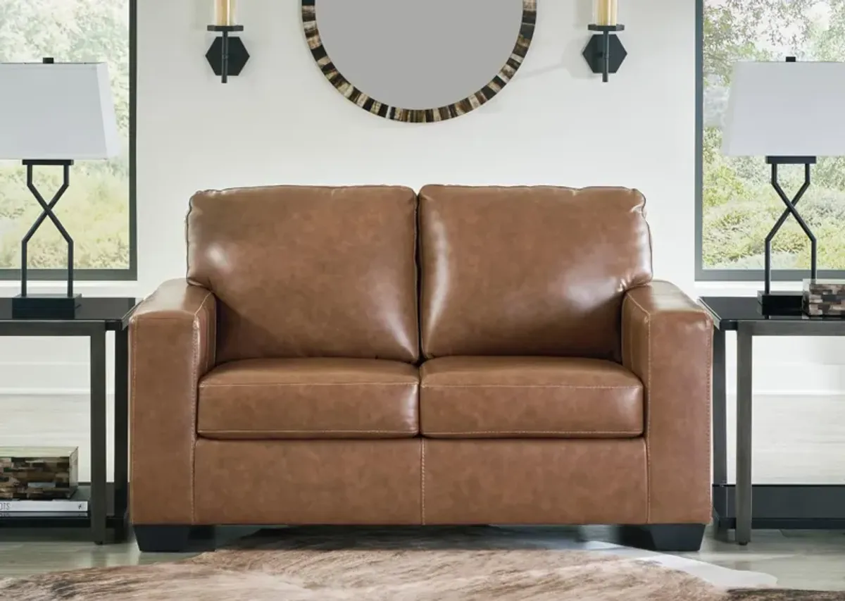 BOLSENA CARAMEL LEATHER LOVESEAT